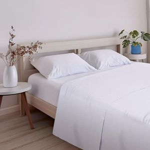 ECOMMERC3 Extra zacht en comfortabel hoeslaken voor bedden van 135 cm, wit, 100% gemaakt in Spanje, ademend, onderhoudsvriendelijk