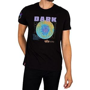 ALPHA INDUSTRIES Dark Side T-shirt voor heren, zwart, neon paars, XS, zwart/neonpaars