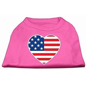 Mirage T-shirt met zeefdruk, Amerikaanse vlag, Roze