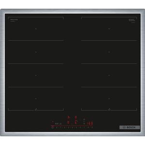 Bosch PXX645HC1E Serie 6 Smart inductiekookplaat (zelfvoorzienend), 60 cm breed, vrije ruimte, 28 cm inductiekookzone, rondom frame, afzuigkapbesturing