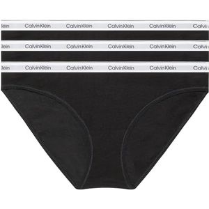 Calvin Klein 3 stuks bikini (low-rise) 000qd5207e bikinislips voor dames, Zwart (zwart/zwart/zwart nos)