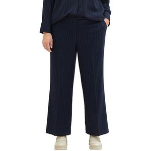 TOM TAILOR Pantalon pour femme, 33973 - Bleu marine à rayures, 48 grande taille