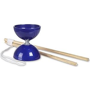 BS Toys Diabolo Rubber - Buitenspeelgoed voor Kinderen - Vanaf 6 Jaar - Inclusief Houten Stokjes - Blauw