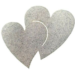 Petra's Bastel News 50 vellen glitter vilt glitter dubbel hart 40 mm 1 mm 1 mm 1 mm kleur crème glitter 18 x 12 x 3 cm