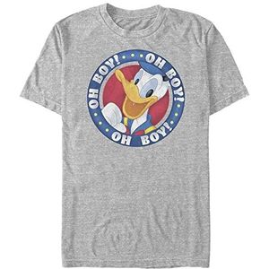 Disney Mickey Classic Oh Boy Donald Organic T-shirt met korte mouwen, uniseks, grijs gemêleerd