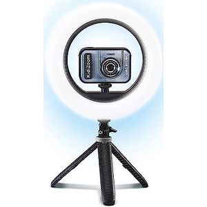 VTech - KidiZoom Video Studio PRO, digitale camera voor kinderen, foto, selfie, HD-video, kleurendisplay met ringlicht, statief, achtergrond en groene handschoenen, cadeau van 7 jaar tot 14 jaar -