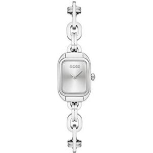 BOSS Analoog kwartshorloge voor dames met zilverkleurige roestvrijstalen armband - 1502654, Zilver/Wit, Armband