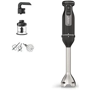 Ninja Foodi 3-in-1 mixer, mixer en handmolen, softstart, 2 mengsnelheden en 5 snelheden voor hakken, mengen, kneden, mixen, vaatwasmachinebestendig, 850 W, zwart CI100EU