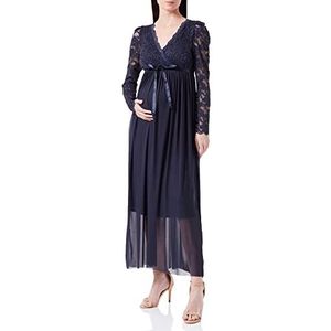Mamalicious dames jurk, grijs/marineblauw