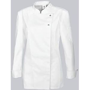 BP Gourmet 1544-400-21 keukenjas voor dames, lange mouwen, 65% polyester, 35% katoen, normale pasvorm, maat M, kleur: wit