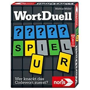 Noris 606261944 Wort Duel, speelt in het team en lost codes op, kaartspel voor 2 tot 8 spelers vanaf 8 jaar