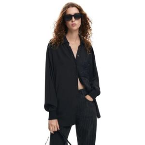 Desigual Woman Woven Shirt met lange mouwen voor dames, zwart., M