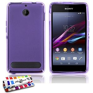 Muzzano Beschermhoes voor Sony Xperia E1, ultradun, met stylus en reinigingsdoek, violet