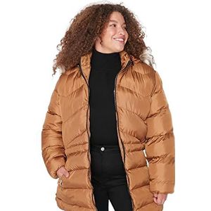 TRENDYOL Winterjas grote maat, bruin, tampon, camelkleuren, 46, camelkleuren