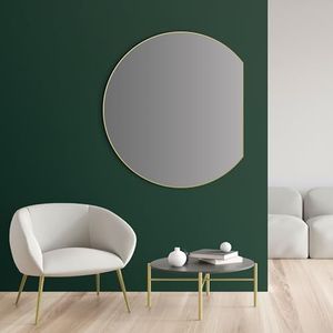 Talos Picasso Gouden spiegel Ø 100 cm - met hoogwaardig aluminium frame voor een elegante sfeer - perfecte ronde badkamerspiegel combineert elegantie en functionaliteit