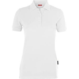 HRM Heavy Performance Poloshirt voor dames, hoogwaardig poloshirt voor dames, basic poloshirt wasbaar tot 60 °C, hoogwaardig en duurzaam poloshirt voor dames, werkkleding, Wit