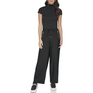 DKNY Pantalon à enfiler avec cordon de serrage pour femme, noir, taille XS, Noir, XS