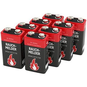 ANSMANN 6LR61 9V alkalinebatterijen (8 stuks) - speciale batterijen voor rookmelder en ander alarmsysteem - Hoogwaardige, betrouwbare en krachtige 9V alkalinebatterijen