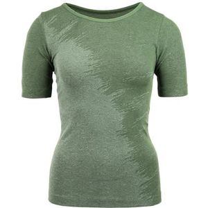 duParc Active Wear Naadloos sportshirt, sneldrogend, gemengd effect, yoga T-shirt, dames, Groen