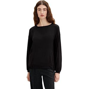 TOM TAILOR Dames shirt met lange mouwen 14482 - Deep Black, S, 14482, Deep Black