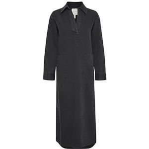 Part Two Lollapw Vrouwelijke Boxy Fit Jurk met lange mouwen voor dames, Washed Black Denim