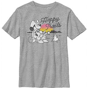 Disney T-Shirt Mickey Happy Trails Color Pop Sunset Camping Boys grijs gemêleerd Athletic XS, Athletic grijs gemêleerd