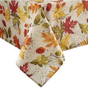 Elrene Home Fashions Tafelkleed van stof met herfstbladeren, bedrukt, rechthoekig, 152,4 x 259,1 cm, meerkleurig