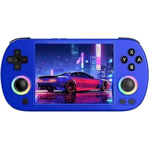 RG40XX H retro draagbare gameconsole met RGB-joystick, 4-inch IPS-display, geïntegreerde 64G TF-kaart en 5571 games, ondersteunt bluetooth wifi (blauw, 64 G)