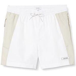 Calvin Klein Badpak voor heren, medium trekkoord, lang, Pvh Classic White, S, Pvh Classic White