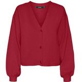 VERO MODA Vmgold Ga Cardigan met V-hals en knoop voor dames, Saus