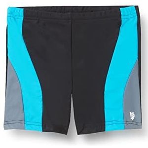 Haute pression zwembroek voor jongens, zwart/grijs/turquoise
