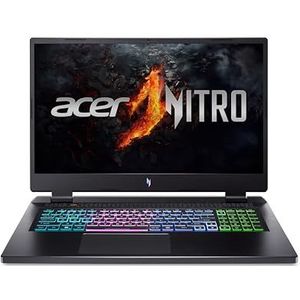 Acer Nitro 17 (AN17-41-R182) Gaming laptop, 17,3 inch WQHD-display, 165 Hz, AMD Ryzen 7 7840HS, 16GB RAM, 1TB SSD, NVIDIA GeForce RTX 4060, Windows 11, QWERTZ-toetsenbord, zwart