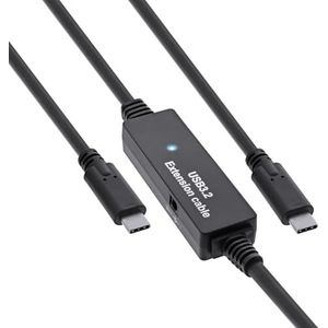 InLine® Câble actif USB 3.2 Gen.1 mâle USB-C vers connecteur USB-C, noir, 10 m