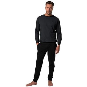 JP 1880 Schlafanpak, Buikfit, Aop, 1/1 pyjamaset voor heren, zwart.