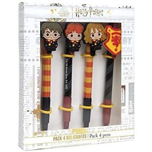 CERDÁ LIFE'S LITTLE MOMENTS - Set van 4 bolígrafos de alta calidad van Harry Potter | Een originele regalo voor fans - Warner Bros, 1 stuk (1 verpakking), Estándar