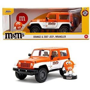 Jada Toys M&M's - oranje & 2007 Jeep Wrangler - 1:24
