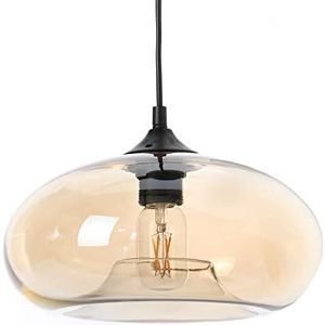 LUSSIOL Bronks Hanglamp, hanglamp rookglas, 40 W, oranje, ø 28 x H 18 cm