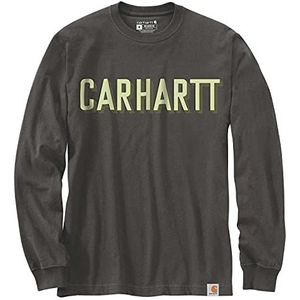 Carhartt Grafisch T-shirt met lange mouwen en logo casual Utility T-shirt voor heren, Khaki (stad)