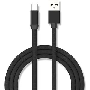 Levitantes Zwarte snellaadkabel, USB naar type C kabel model Pro, oplader 2,4 A