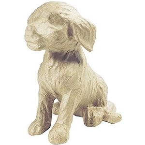 Décopatch - Ref. SA111O – kleine hond – decoratief object van papier-maché – 15 x 13 x 18 cm – Versier met papier decopatch & lijm paperpatch, pailletten, kleuren