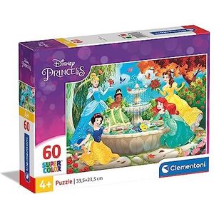 Clementoni Disney Prinsessen-60 stukjes, kinderpuzzel, gemaakt in Italië, 5 jaar en ouder, 26064, No Color
