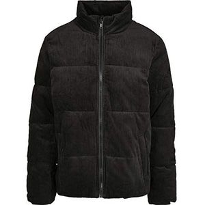 Urban Classics Boxy Corduroy Puffer Jacket Heren, zwart.