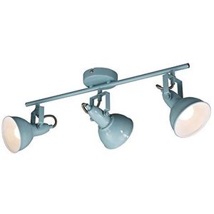 Briloner Leuchten plafondlamp met 3 draaibare spots in retro/vintage design, fitting: E14, max. 40 W in metaal - Afmetingen: 554 x 100 x 181 mm. Kleur: mintwit