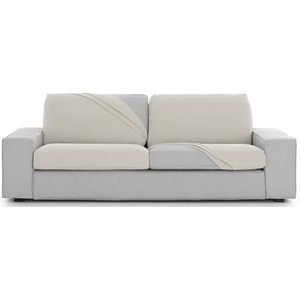 Eysa Bi-elastische bankhoes voor zitting en rugleuning, maat M, ecru, motief Harlem