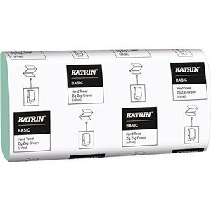 Katrin 100683 basiskwaliteit Interlaaut Zig Zig handdoek, 1-laags, groen, 5000 stuks