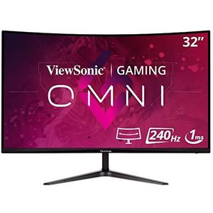 ViewSonic VX3219-PC-MHD VA-Monitor (32 inch, FHD, gebogen, 240 Hz, 1ms MPRT, Adaptive Sync, 2 HDMI, DisplayPort, luidspreker