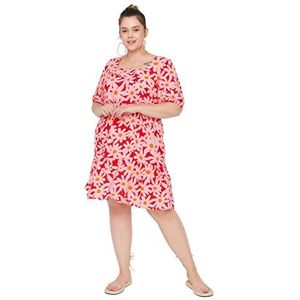 Trendyol Mini-jurk, nauwsluitend, standaard, grote maat, damesjurk, Roze