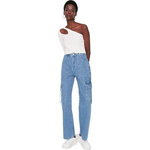 Trendyol Jeans voor dames, blauw, 68, Blauw