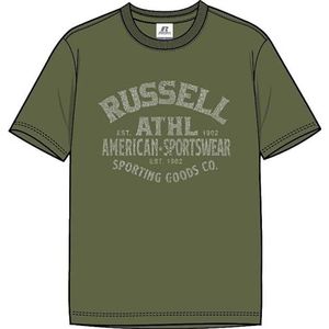 RUSSELL ATHLETIC T-shirt à col rond RAA-s/S pour homme, Vert olivine, XXL