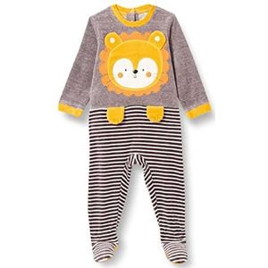 Chicco Chenille jumpsuit met voet, pantoffels voor baby's en peuters, uniseks, baby (1 stuk), Grijs (388)